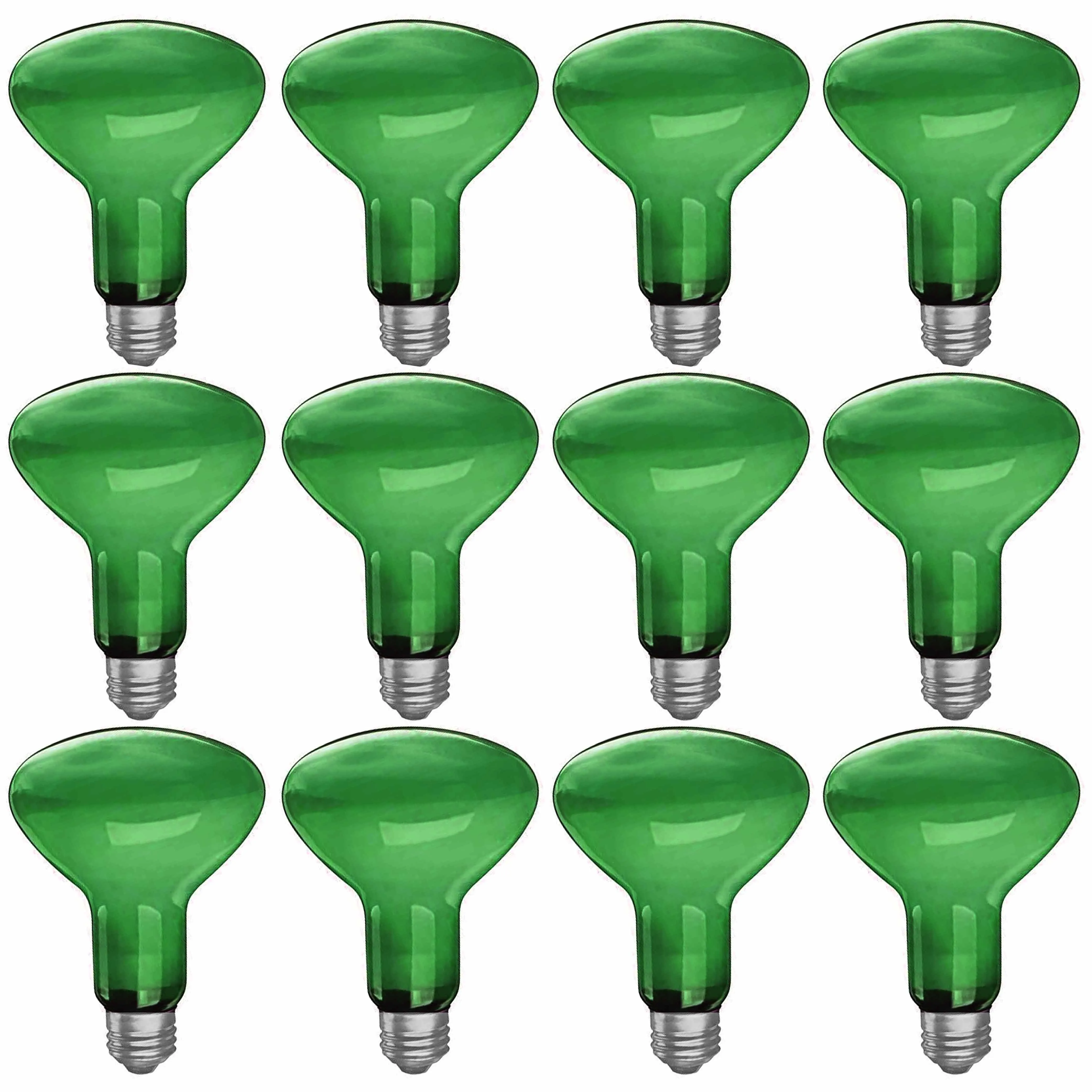 12 Green Flood Light Bulbs Frosted Reflector Lamp Lighting 50w 120v R20 Medium