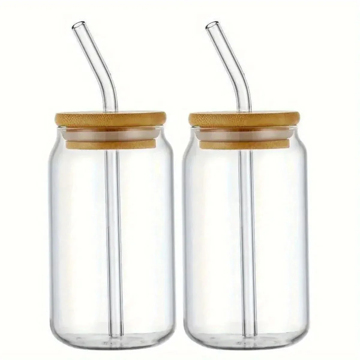2 / 4 / 6 / 8 Piece 16Oz Can Shaped Glasses With Lids & Straws Insulated