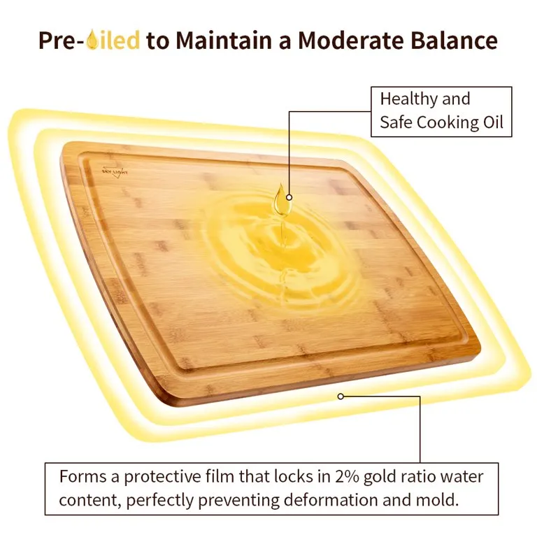 24 X 18 Inch Extra Large Bamboo Cutting Board With Juice Groove, Kitchen Wood Chopping Boards