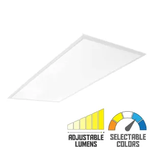2x4 LED Flat Panel Light, 50 Watts Adjustable, 35K/40K/50K, 120/277V