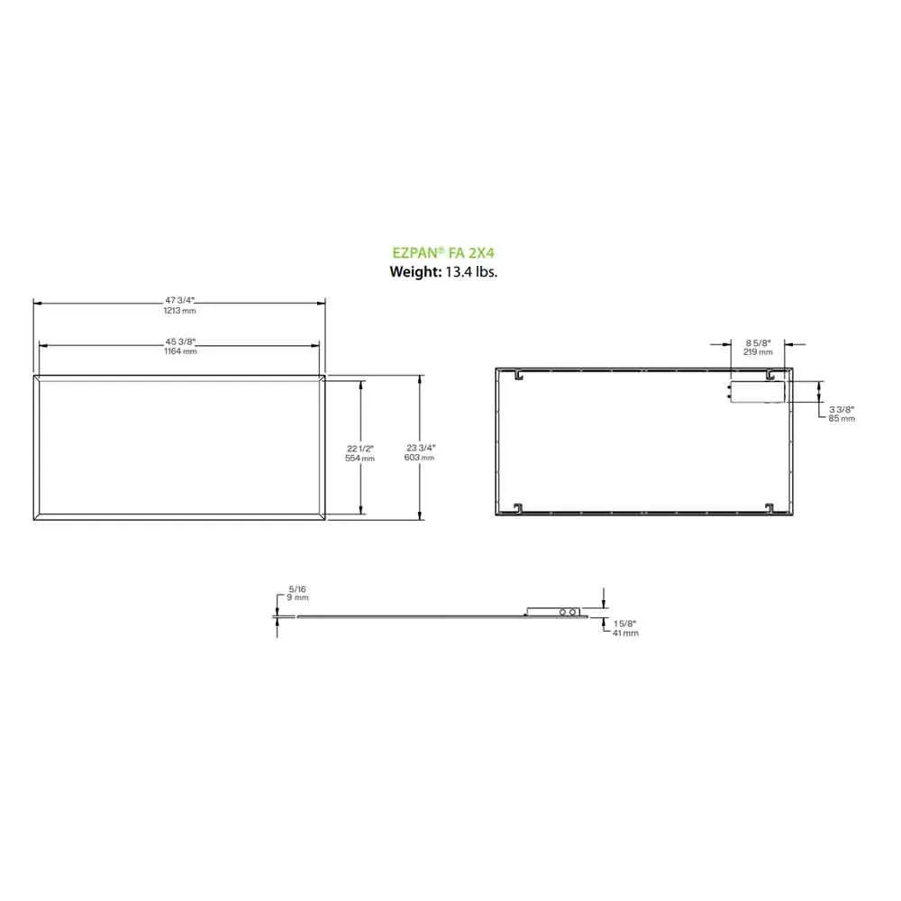 2x4 LED Flat Panel Light, 50 Watts Adjustable, 35K/40K/50K, 120/277V