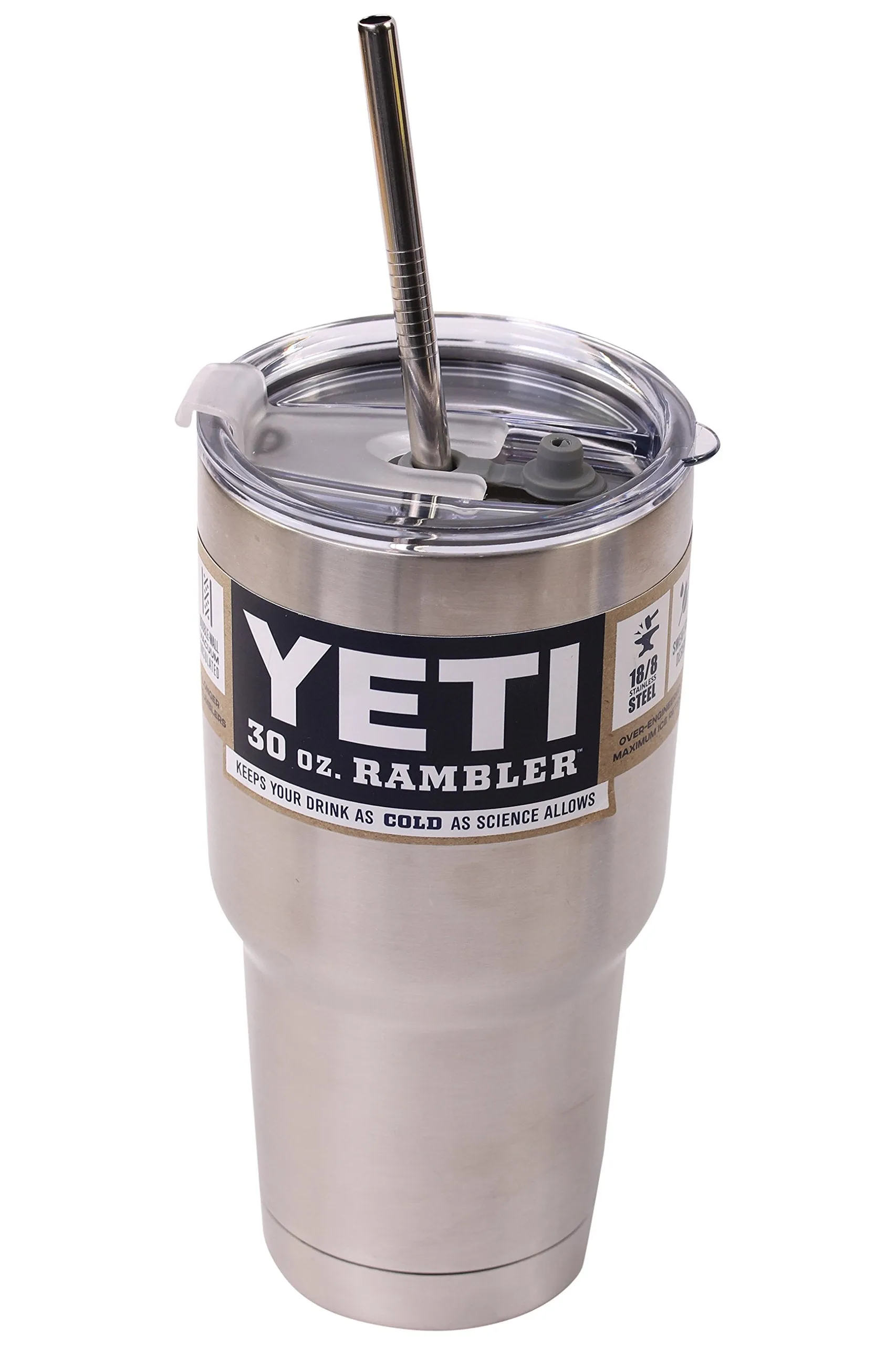4 Bend Stainless Steel Straws Extra LONG fits 30 oz & 20 oz Yeti Tumbler Rambler Cups - CocoStraw Brand Drinking Straw