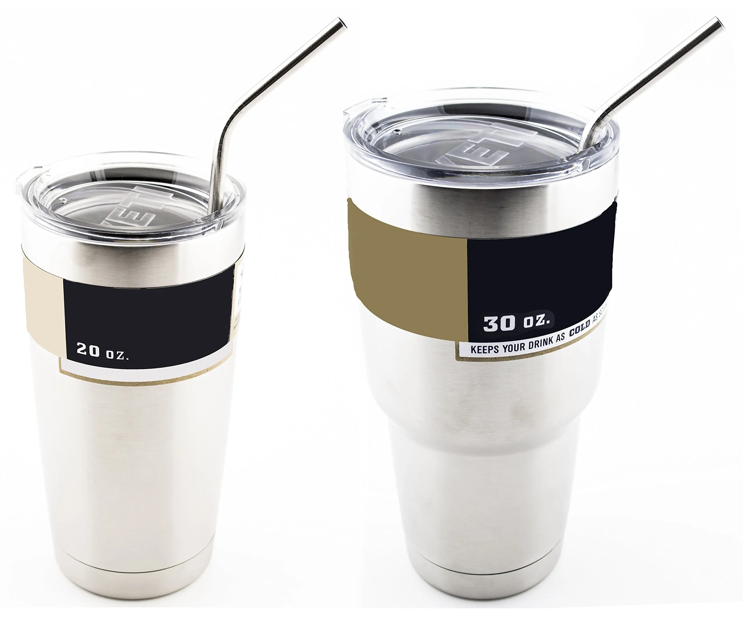 4 Bend Stainless Steel Straws Extra LONG fits 30 oz & 20 oz Yeti Tumbler Rambler Cups - CocoStraw Brand Drinking Straw