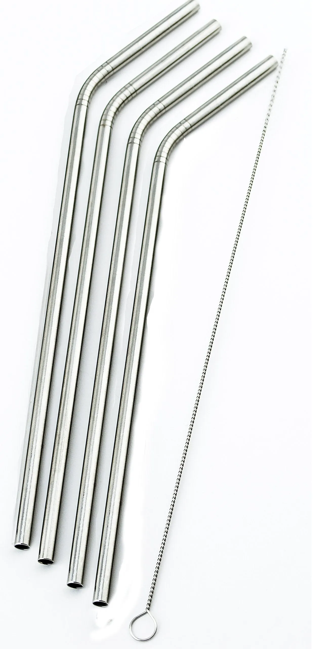 4 Bend Stainless Steel Straws Extra LONG fits 30 oz & 20 oz Yeti Tumbler Rambler Cups - CocoStraw Brand Drinking Straw