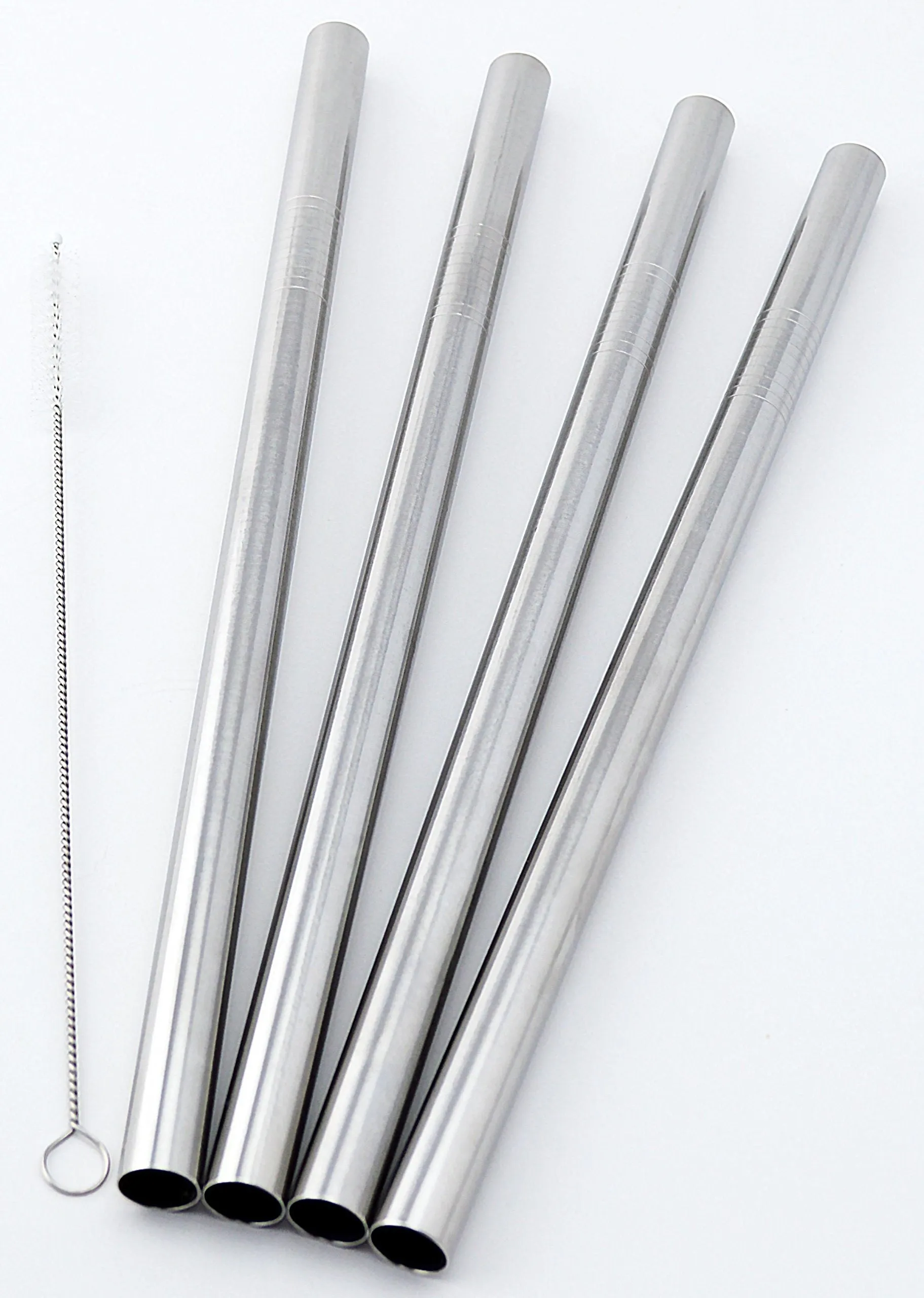 4 BOBA Straw Stainless Steel Extra Wide 1/2" x 9.5" Long Tapioca Pearl Bubble Tea Thick FAT