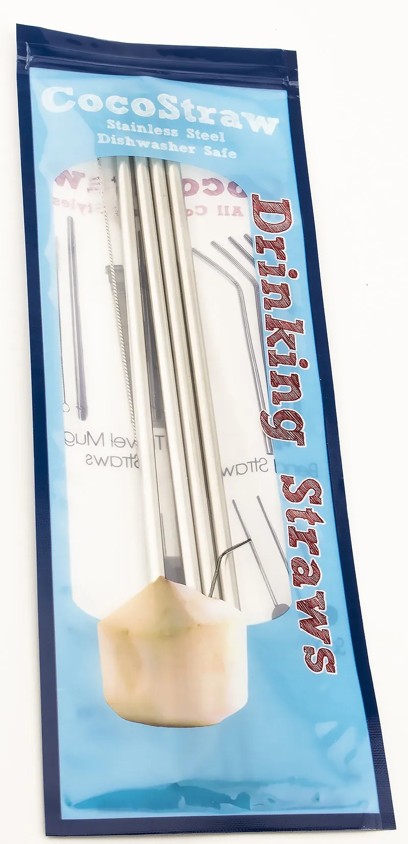 4 Pack Cocostraw for Contigo Shake and Go 20 oz Auto Close Tumbler PerfectFIT 18/8 Stainless Steel Drinking Straws With Cleaning Brush