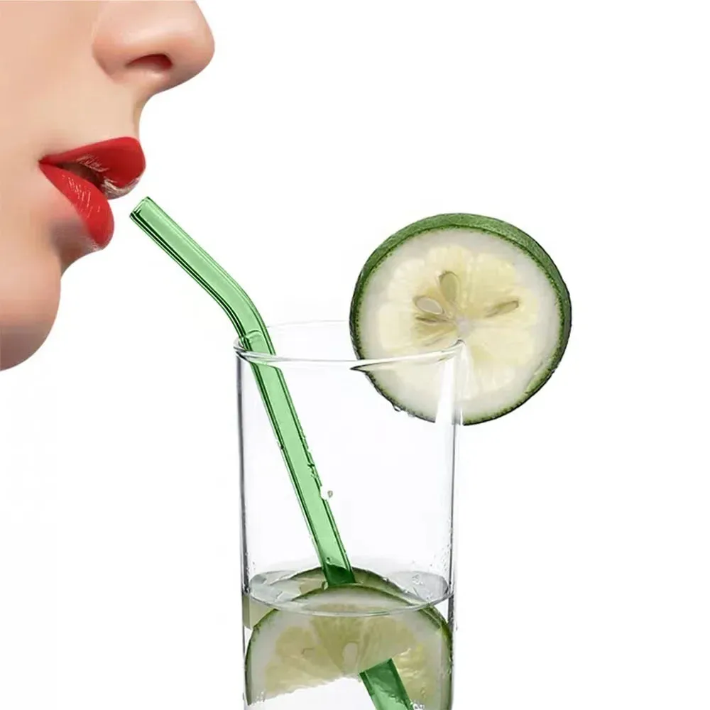 4 Piece Eco Friendly Glass Straws 12Mm Reusable Drinkware