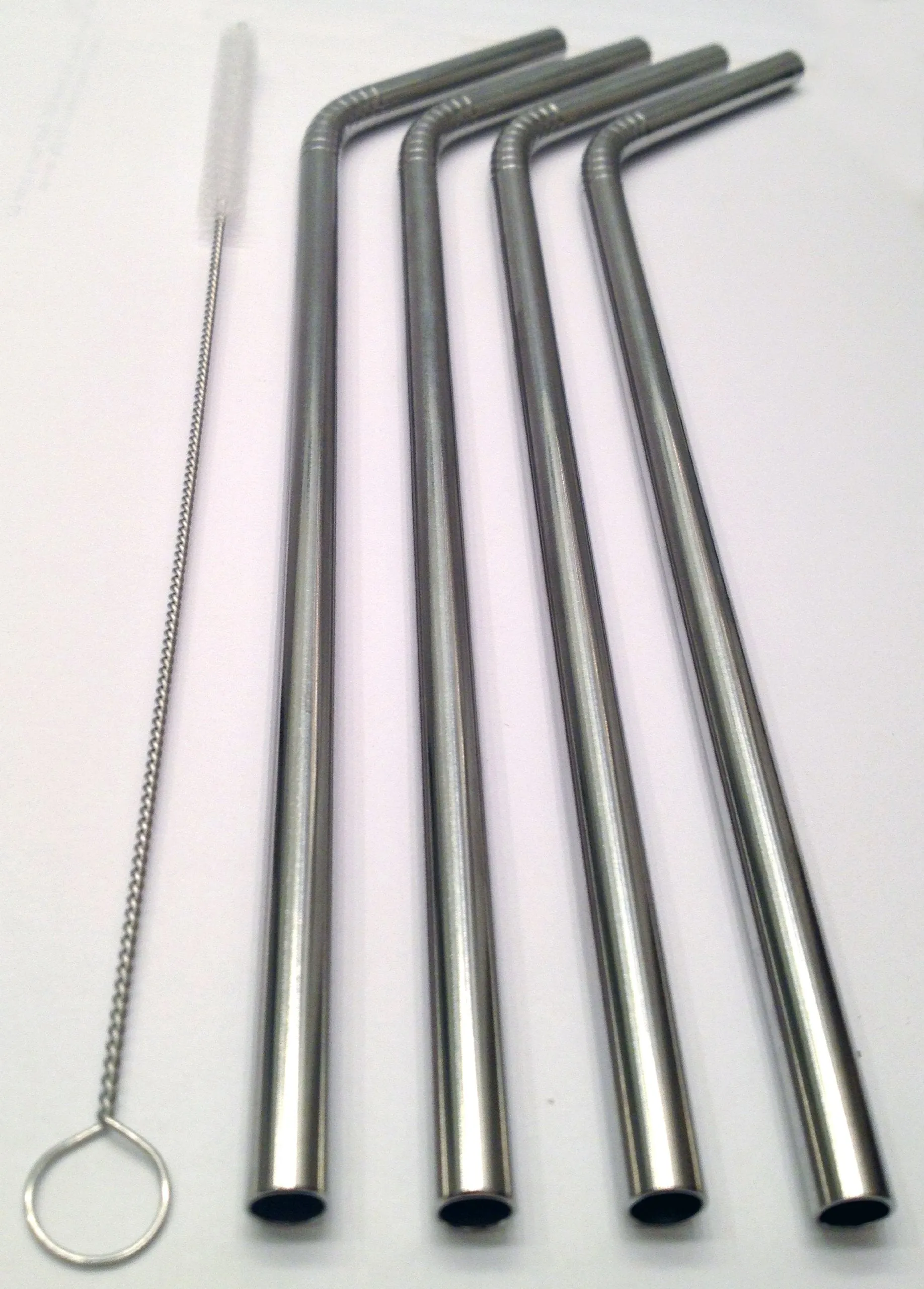 4  Stainless Steel Drinking Straws   Cleaner Brush - Drink Eco Friendly! Fun, Handy, Modern house wares straw