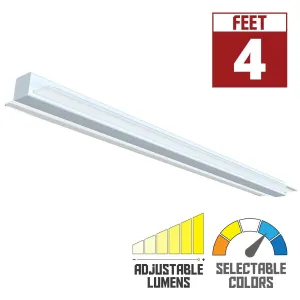 4ft LED Strip Light Fixture 24/48 Watts, 6600 Lumens, 30K/35K/40K/50K 120/277V