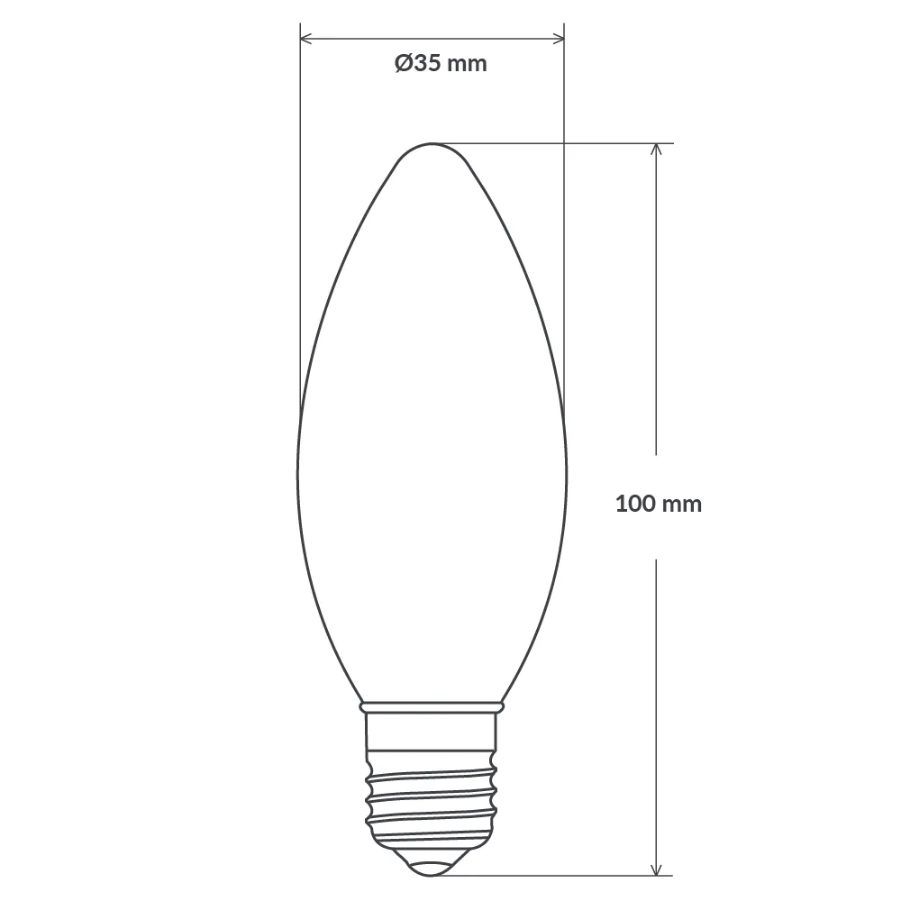 4W Candle LED Bulb E27 Clear in Natural White