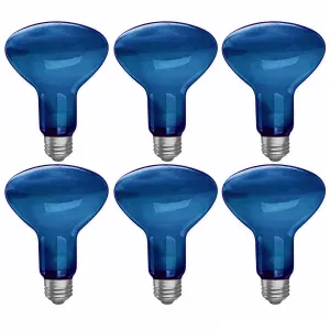 6 Pc Reflector Bulbs Blue Frosted Flood Light 50w 120v Replacement Lamp Lighting