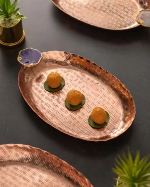 Agate Brass Decorative Tray