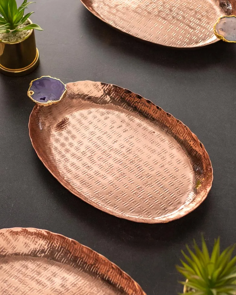 Agate Brass Decorative Tray
