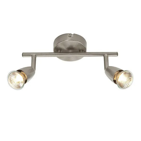Amalfi 2 x 50 Watt GU10 Satin Nickel Twin Bar Spot Light