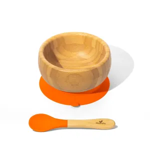 Avanchy Bamboo Baby Bowl & Spoon - Orange