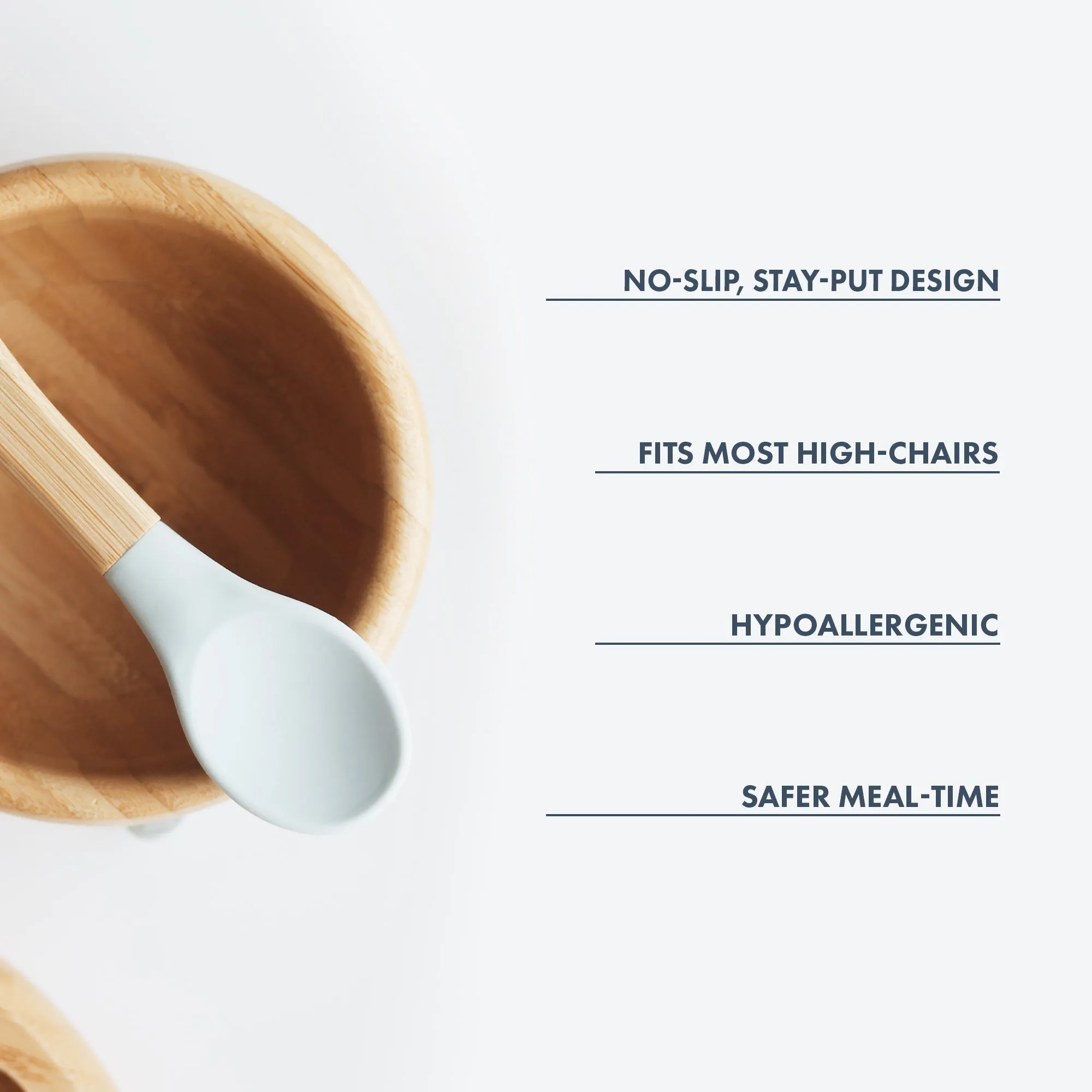 Avanchy Bamboo Baby Bowl & Spoon - White