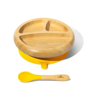 Avanchy Bamboo Baby Plate & Spoon - Yellow