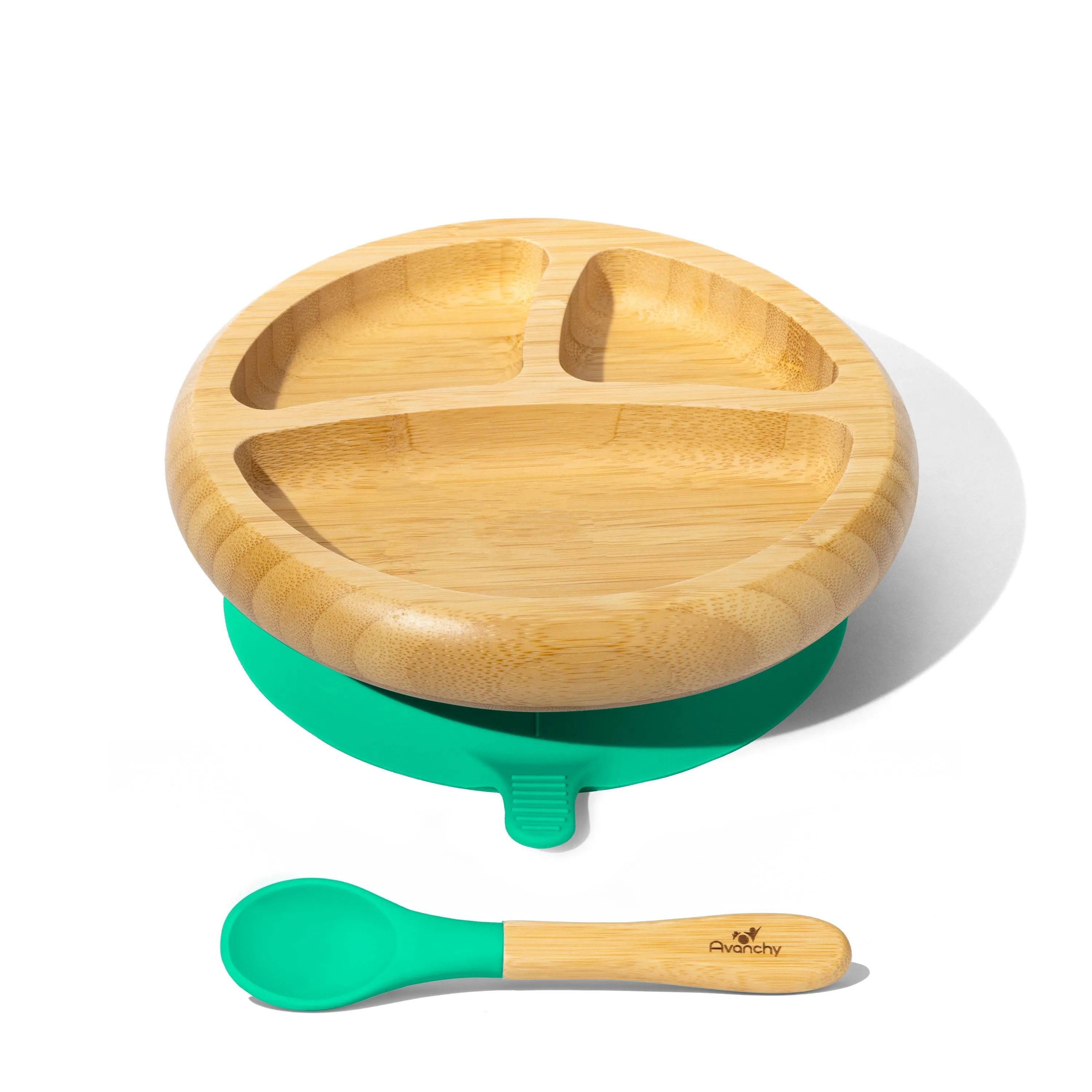 Avanchy Bamboo Baby Plate & Spoon - Yellow