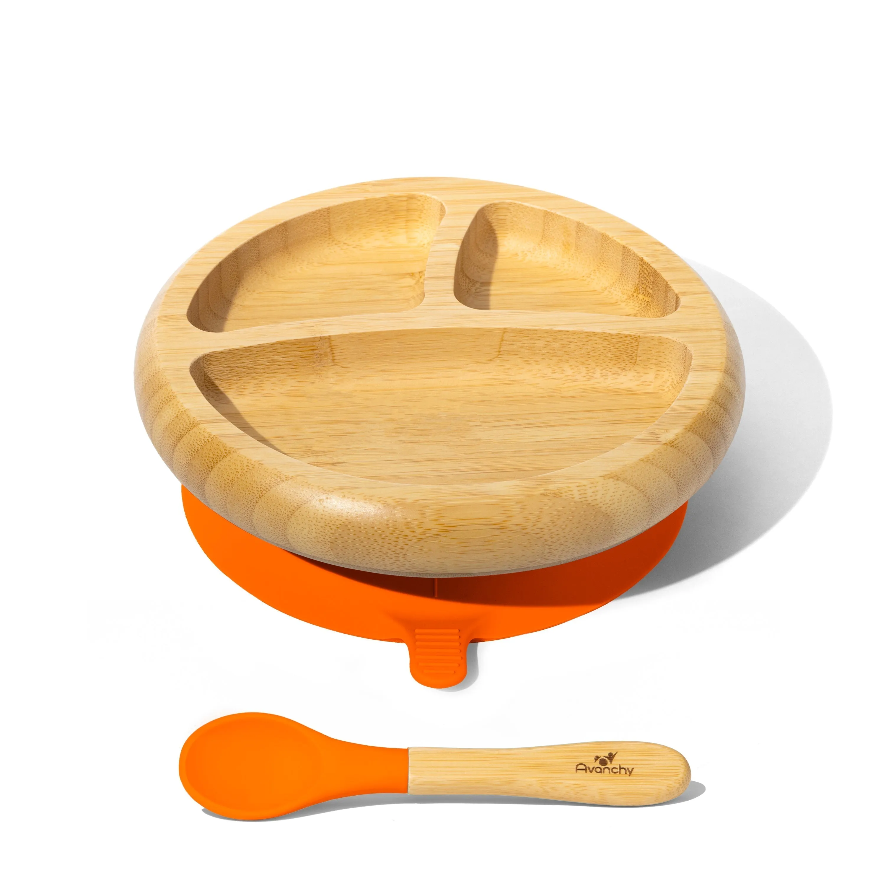 Avanchy Bamboo Baby Plate & Spoon - Yellow