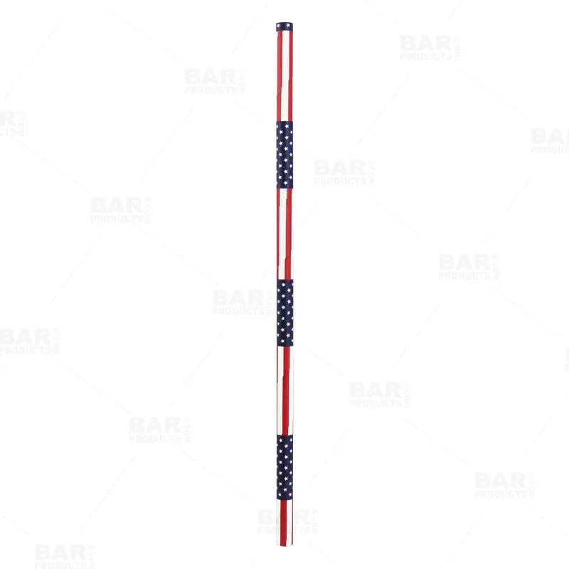 BarConic® "Eco-Friendly" Paper Straws - 7 3/4" USA Flag - Packs of 100