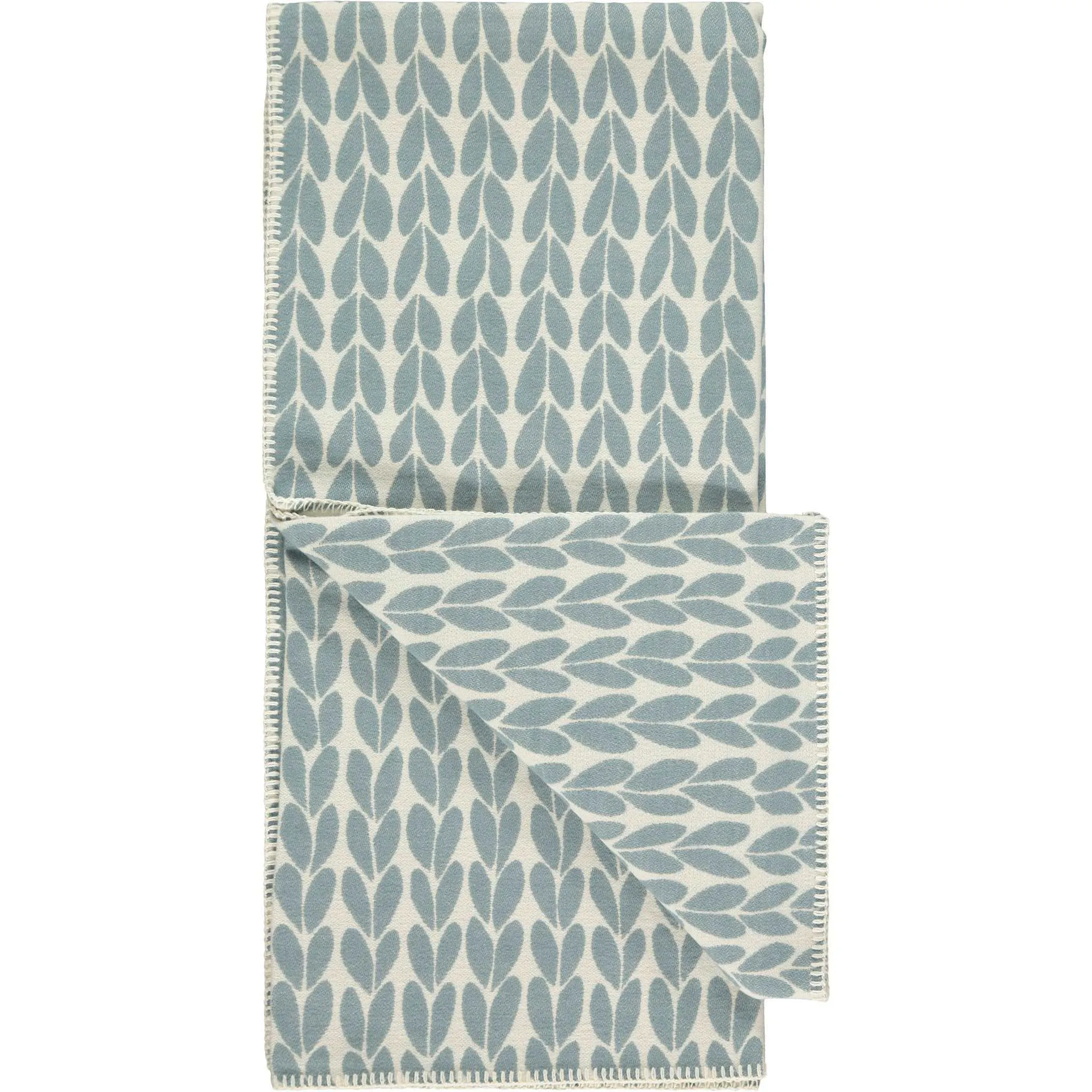 Big Stitch Duck-Egg Blue & Ivory Organic Cotton Throw