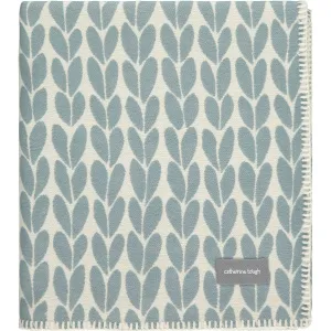 Big Stitch Duck-Egg Blue & Ivory Organic Cotton Throw