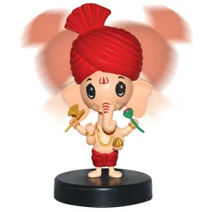 Bobble Head Ganesha Red 5 in