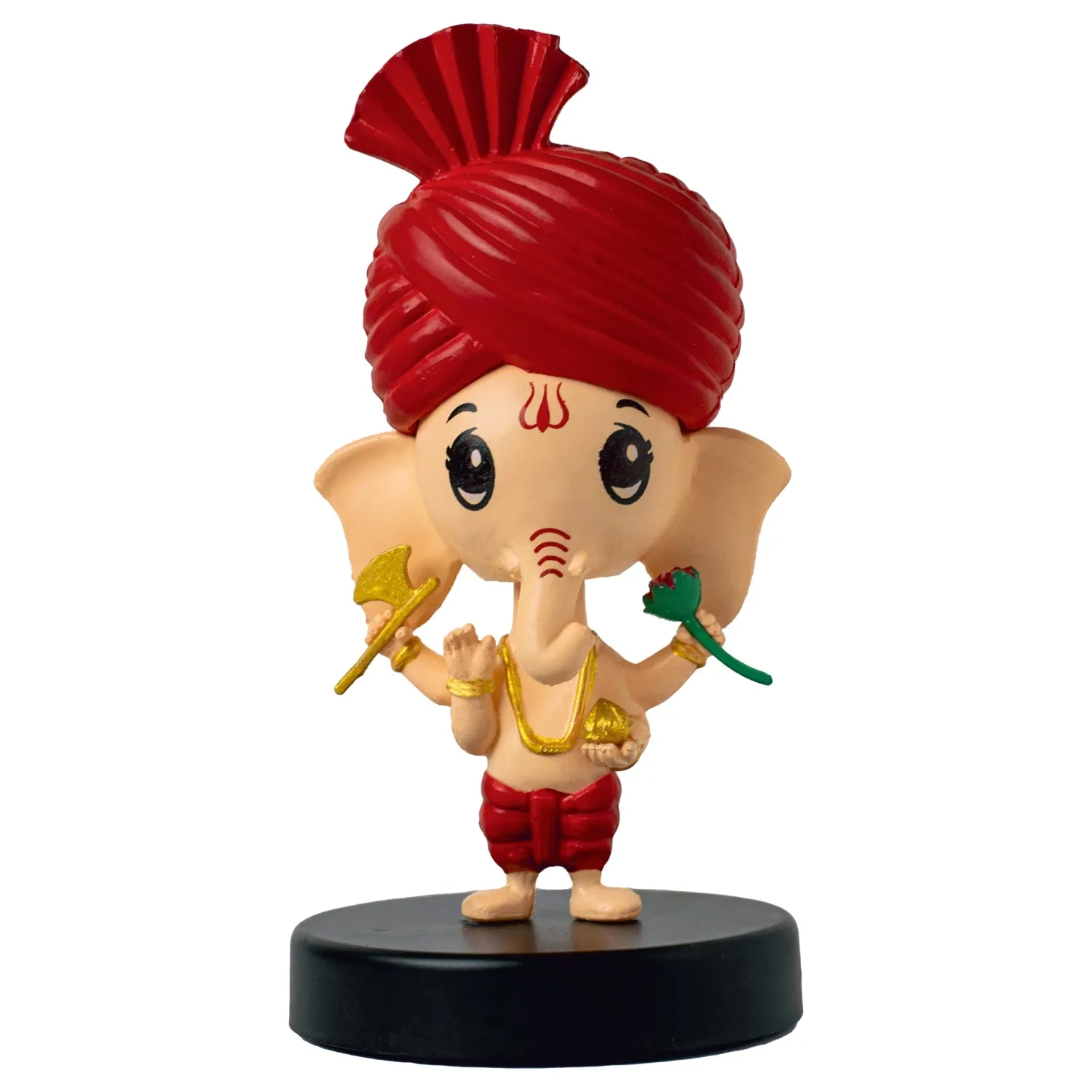 Bobble Head Ganesha Red 5 in