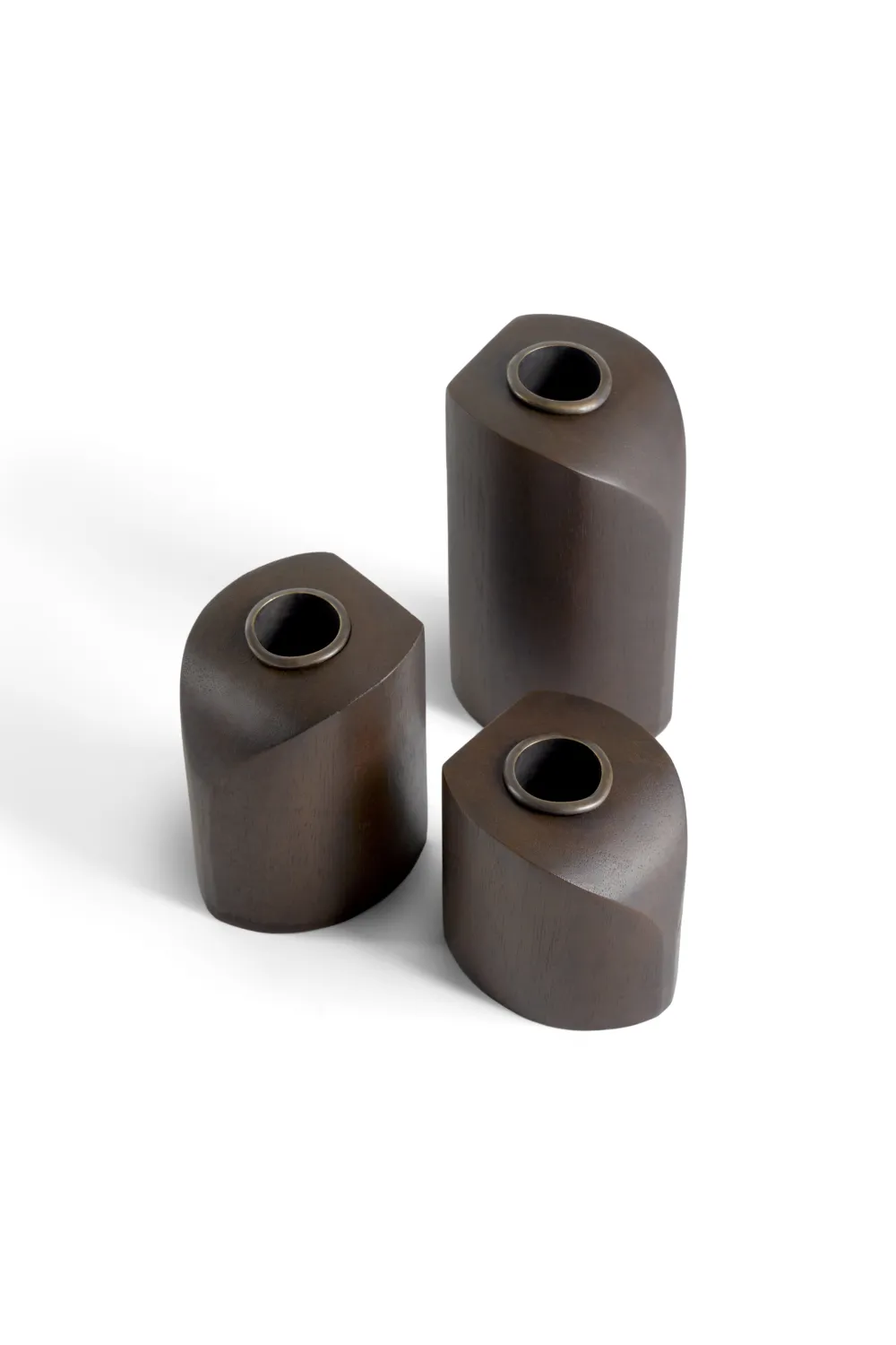 Brown Mahogany Candle Holders (3) | Ethnicraft PI