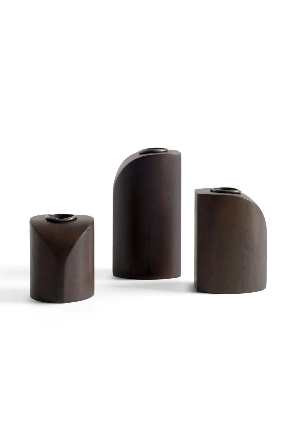 Brown Mahogany Candle Holders (3) | Ethnicraft PI