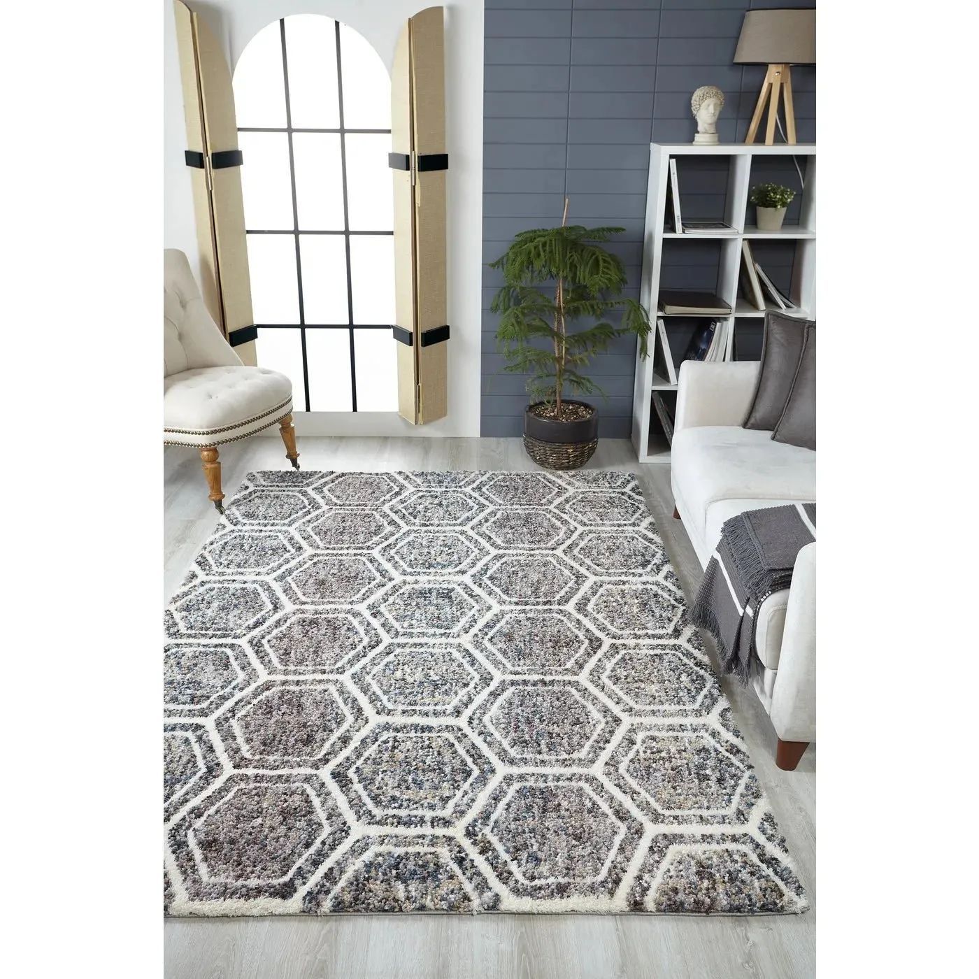 Bungalow 2303 Dimensions Grey/Teal Rug