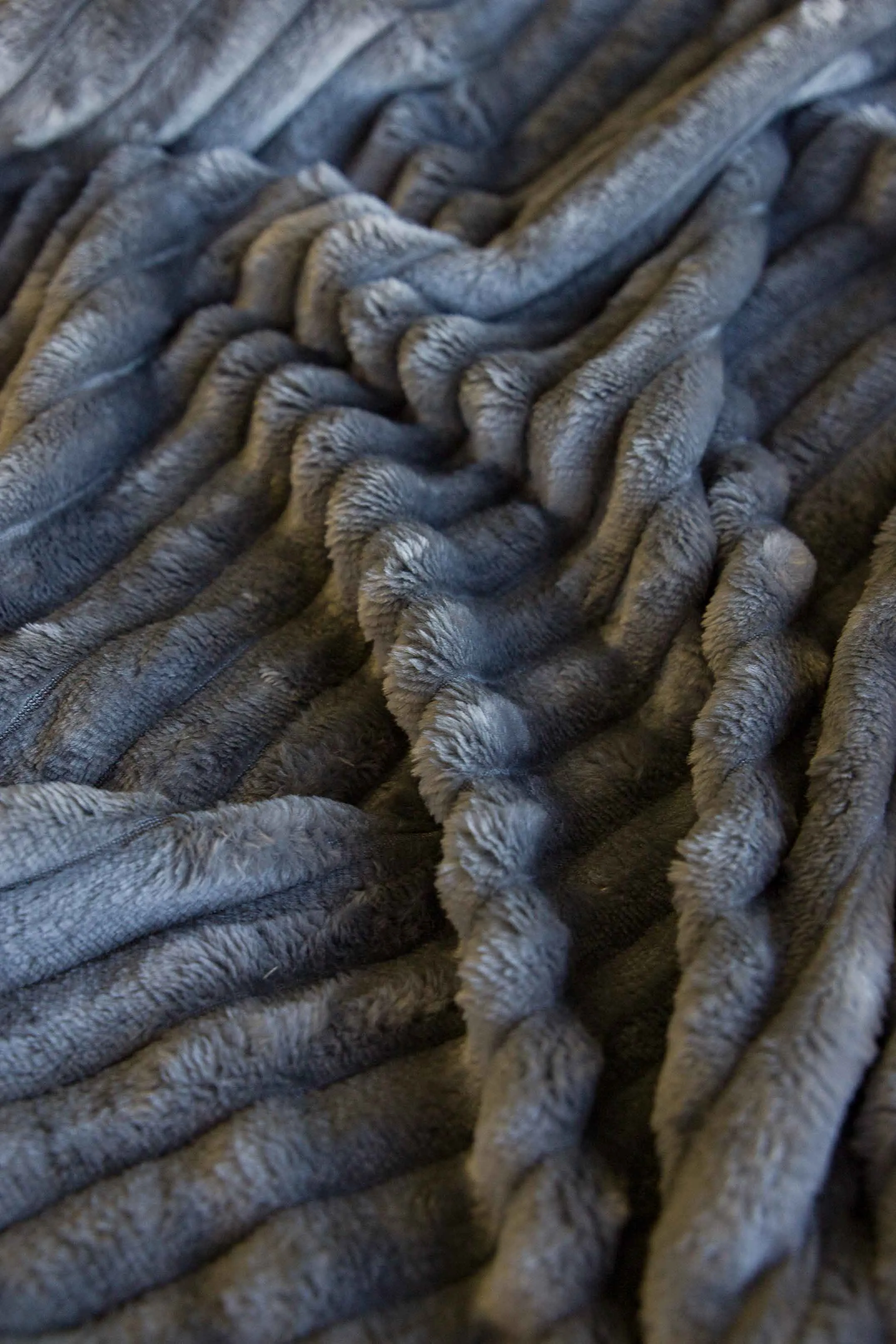 Catherine Premium Faux Fur Ribbed Throw