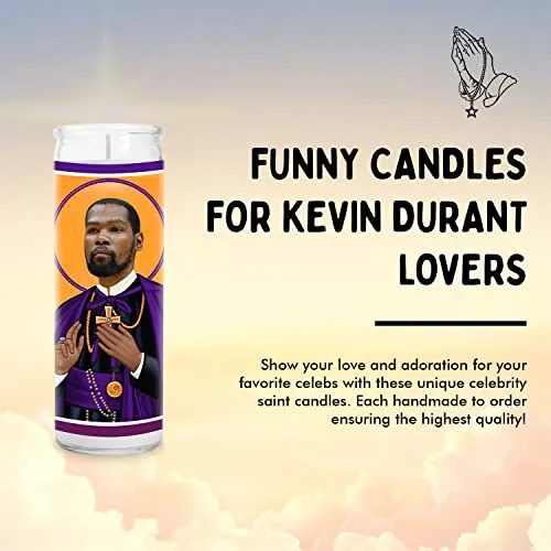 Celebrity Prayer Candle - KD Saint Candle - Culture Phoenix Prayer Votive - Handmade in USA - Novelty Basketball Gift