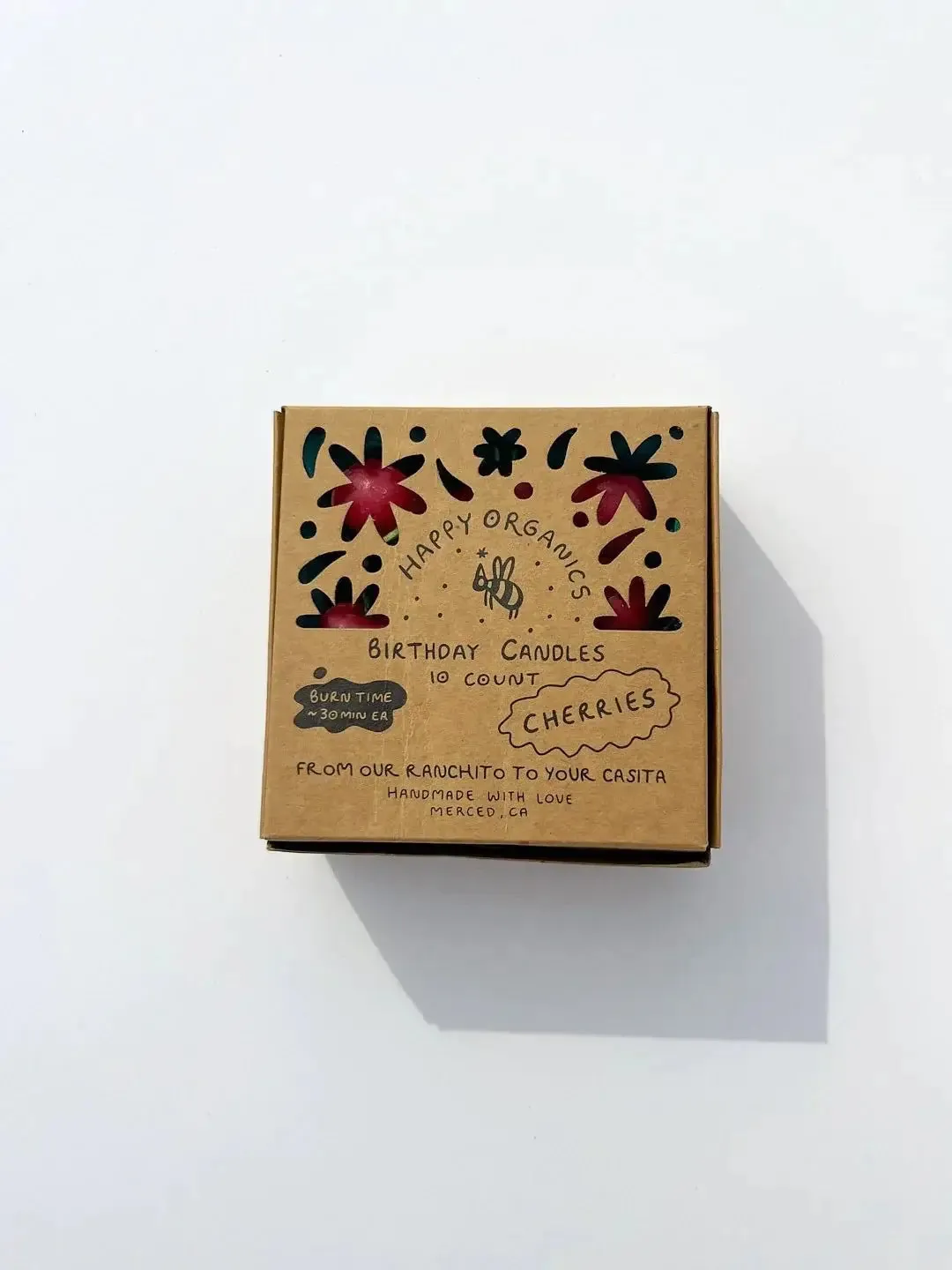 Cherry Beeswax Birthday Candles: 5