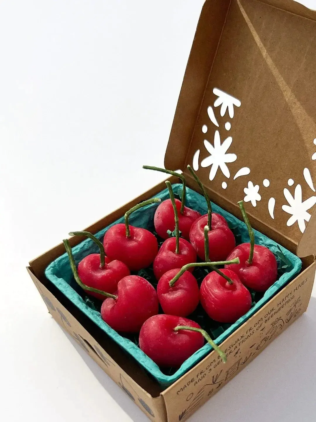 Cherry Beeswax Birthday Candles: 5