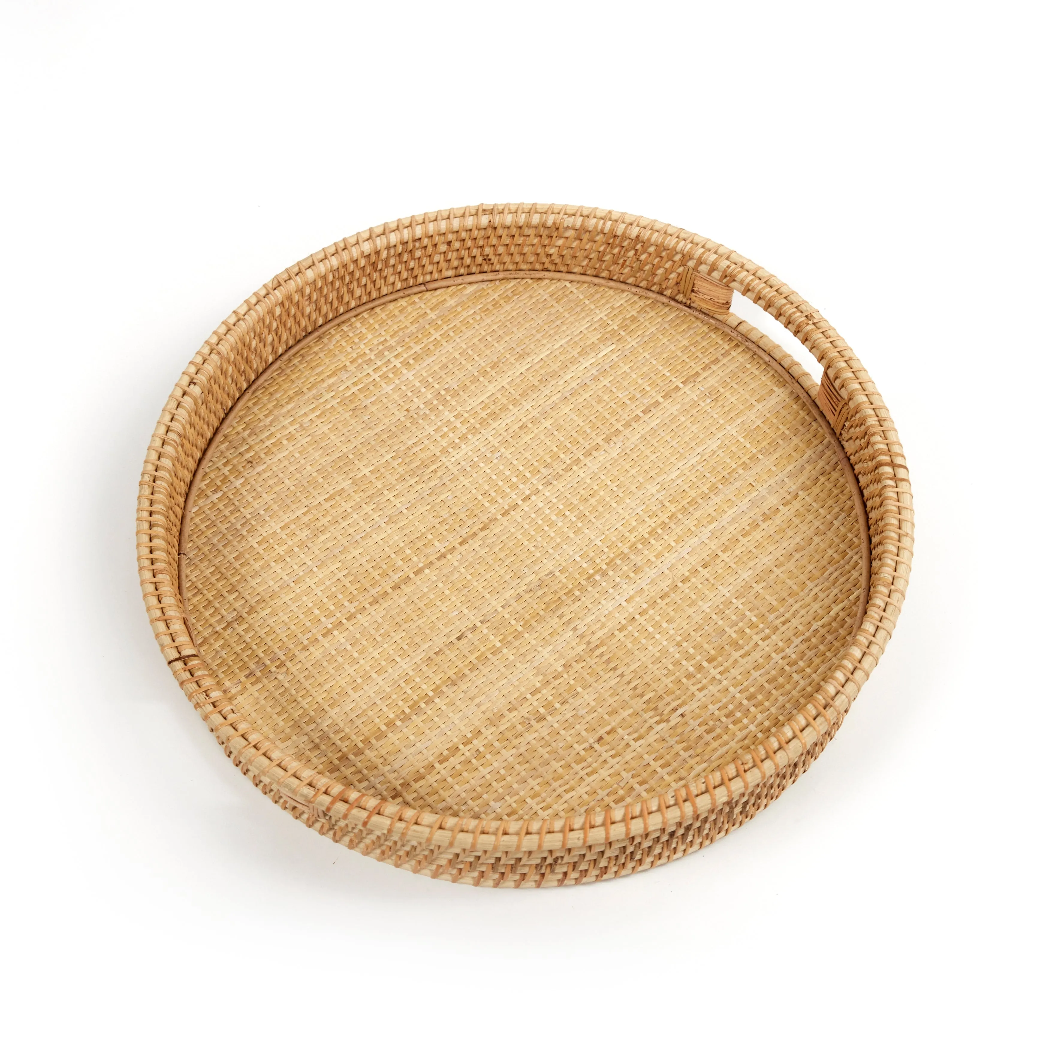Circular Rattan Serving Tray