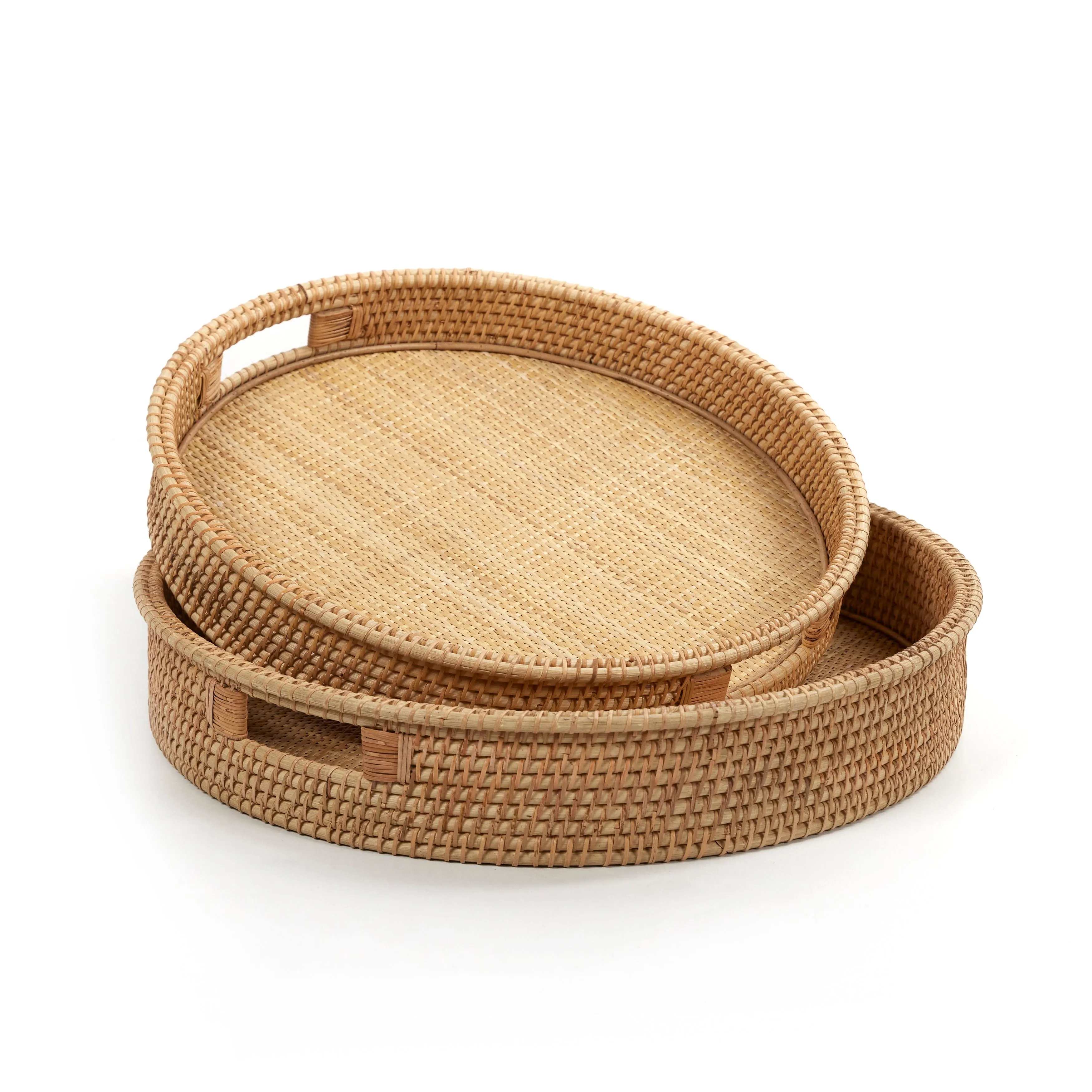 Circular Rattan Serving Tray