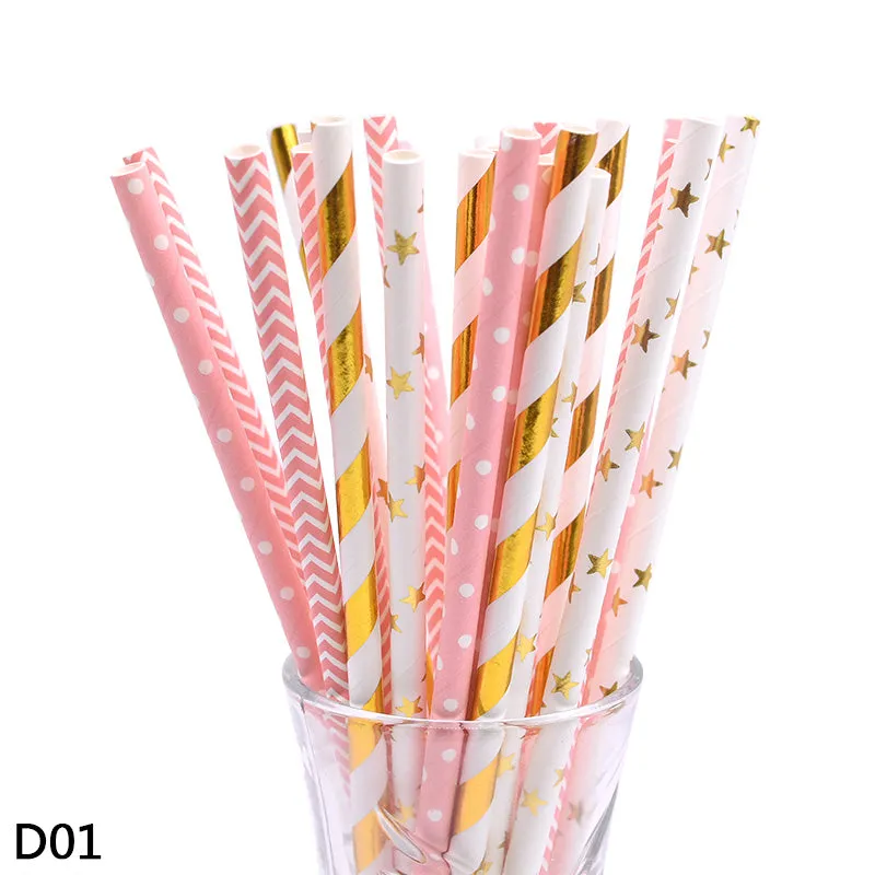 Color paper straws bronzing straws