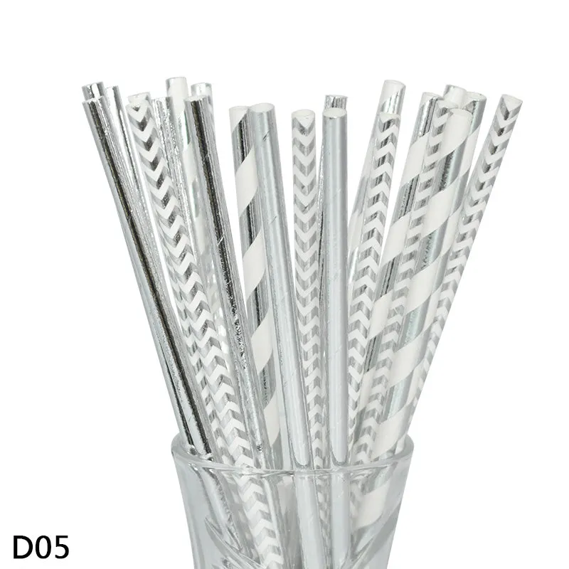 Color paper straws bronzing straws