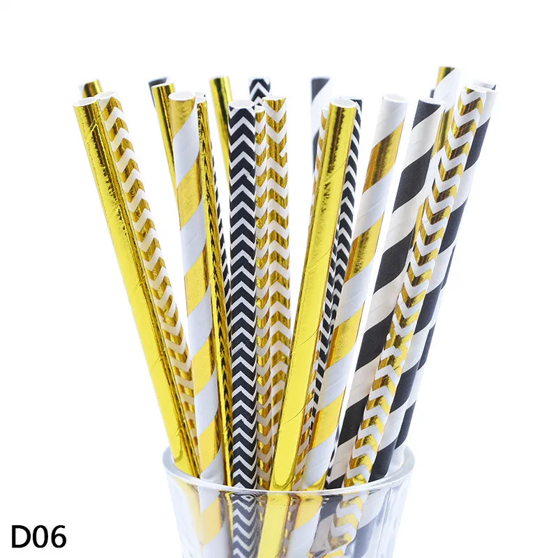 Color paper straws bronzing straws