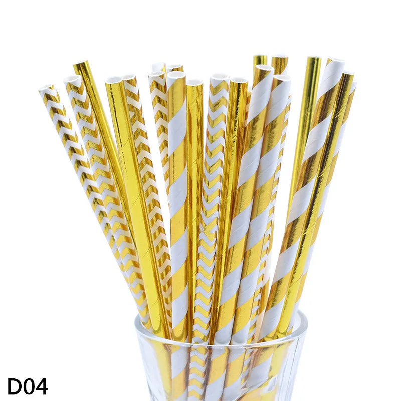Color paper straws bronzing straws