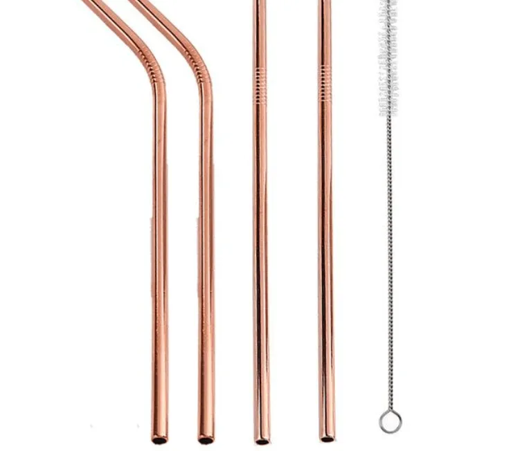Colourful Reusable Stainless Steel Straws 4PCS/Pack