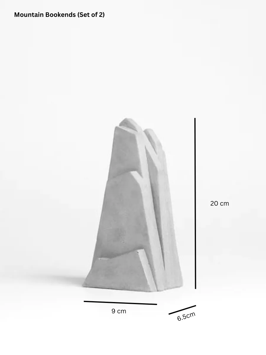 Concrete Mountain Bookends/Book Stands - Set of 2