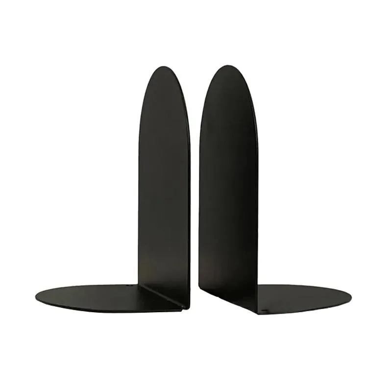 Curved Metal Bookends - Black