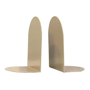 Curved Metal Bookends - Tea Brown