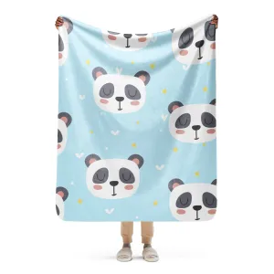 Cute Panda Sherpa blanket lioness-love