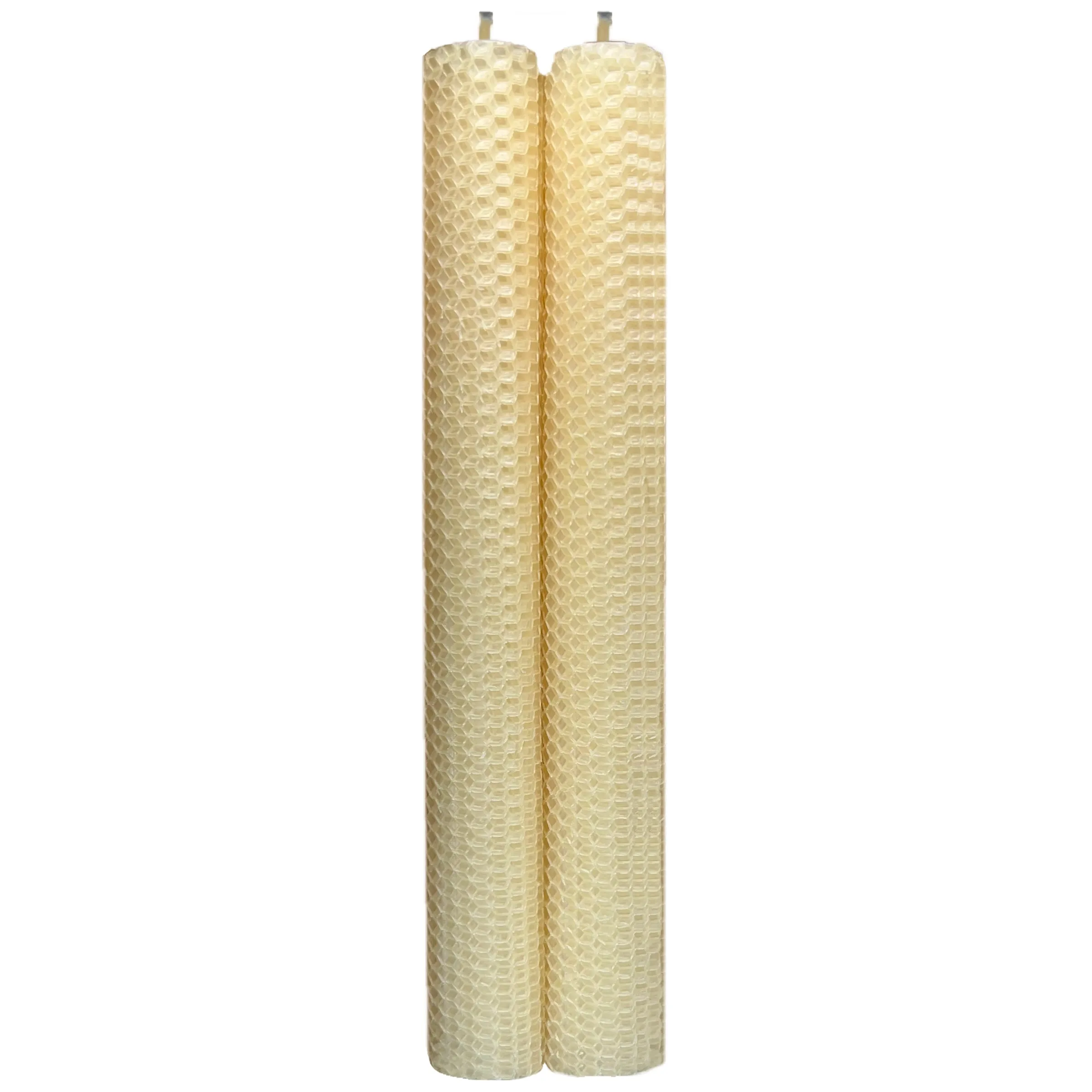 Dadant Wide Rolled Beeswax Taper Candles – Classic Ivory – 1.25" x 12"– Pack of 2