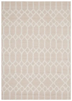 Eco Friendly Tribal Trellis Cottonblend Rug - Nude/Soft Pink