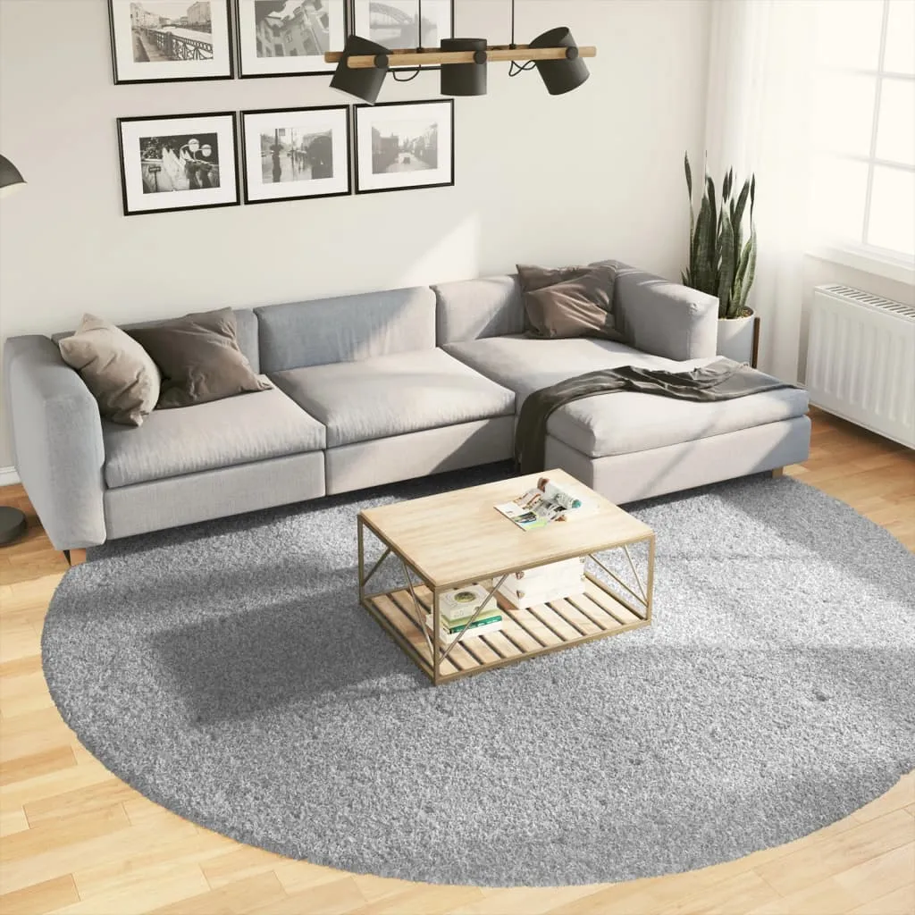 Elegant vidaXL Shaggy Rug PAMPLONA - Cozy High Pile Modern Grey Rug Ø 280 cm, Durable and Stylish