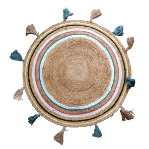 FAROOKHT Braided Natural Jute Rug for Living Spaces, Kitchen, Farmhouse Rag Rug, Carpets for Bedrooms, Home Decor, F-JU-002